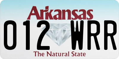 AR license plate 012WRR
