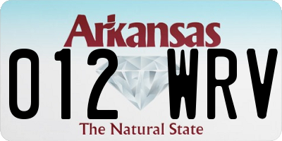 AR license plate 012WRV