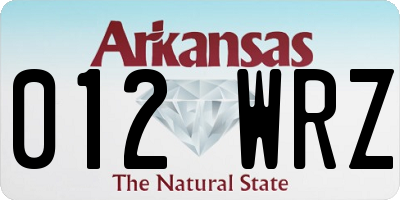 AR license plate 012WRZ