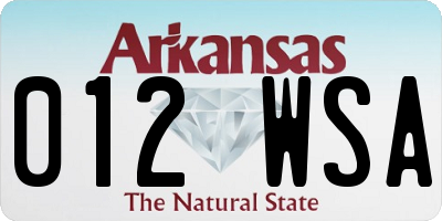 AR license plate 012WSA