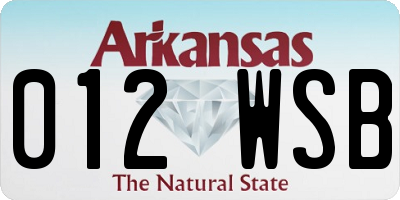 AR license plate 012WSB