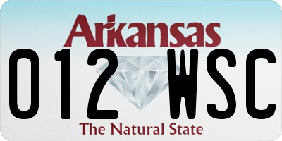 AR license plate 012WSC
