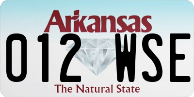 AR license plate 012WSE