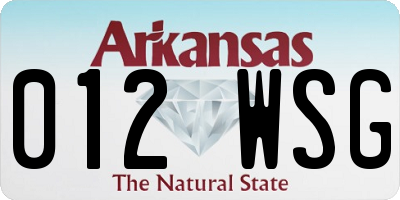 AR license plate 012WSG