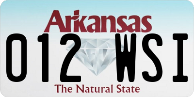 AR license plate 012WSI