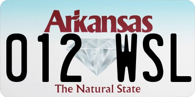 AR license plate 012WSL