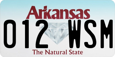 AR license plate 012WSM
