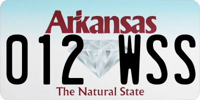 AR license plate 012WSS