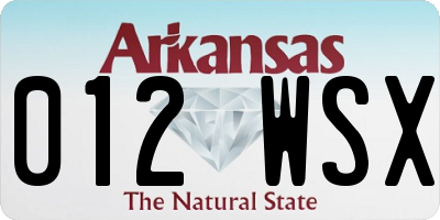 AR license plate 012WSX