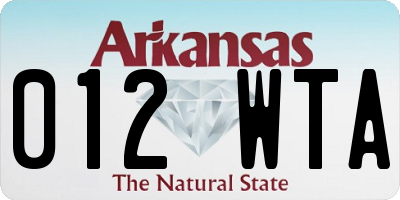 AR license plate 012WTA