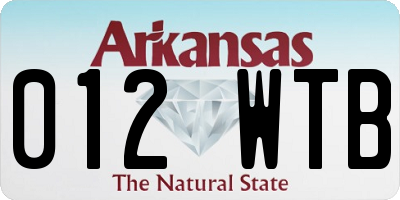 AR license plate 012WTB