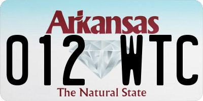 AR license plate 012WTC