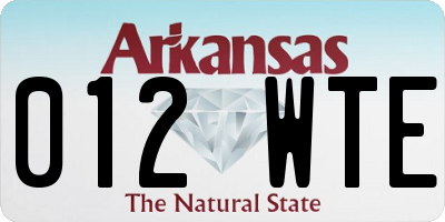 AR license plate 012WTE