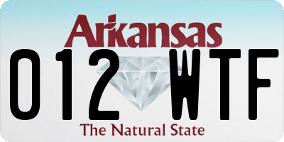 AR license plate 012WTF
