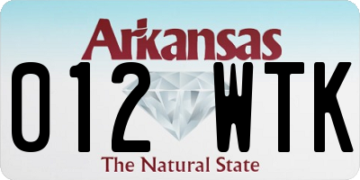 AR license plate 012WTK