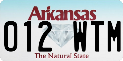 AR license plate 012WTM