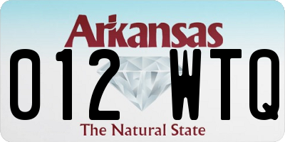 AR license plate 012WTQ