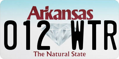 AR license plate 012WTR
