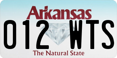 AR license plate 012WTS
