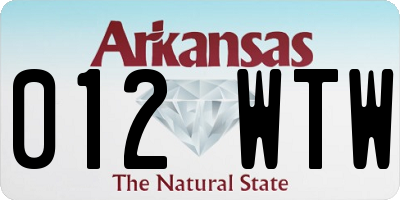 AR license plate 012WTW