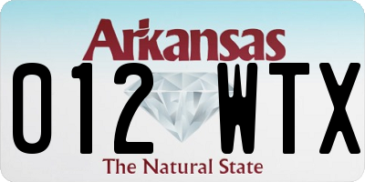 AR license plate 012WTX