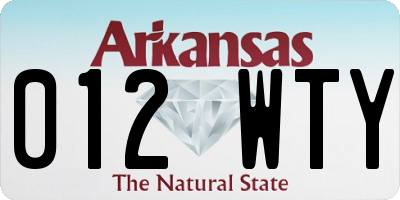AR license plate 012WTY
