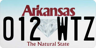 AR license plate 012WTZ