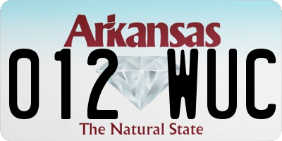 AR license plate 012WUC