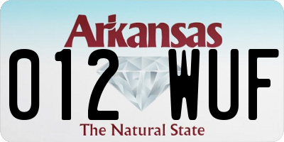 AR license plate 012WUF