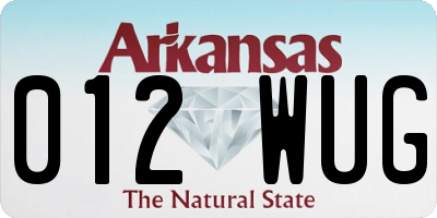 AR license plate 012WUG
