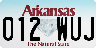 AR license plate 012WUJ