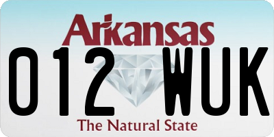 AR license plate 012WUK