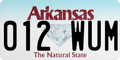 AR license plate 012WUM