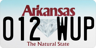AR license plate 012WUP