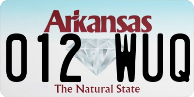 AR license plate 012WUQ
