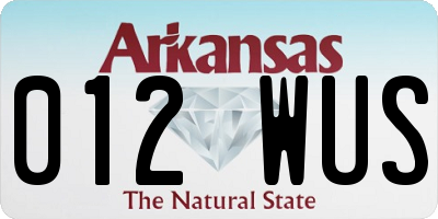 AR license plate 012WUS