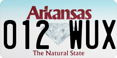 AR license plate 012WUX