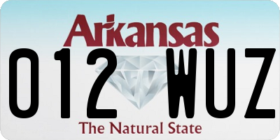 AR license plate 012WUZ