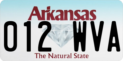 AR license plate 012WVA