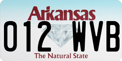 AR license plate 012WVB