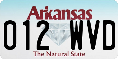AR license plate 012WVD