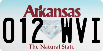 AR license plate 012WVI