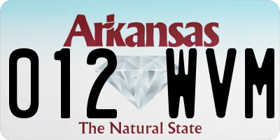 AR license plate 012WVM