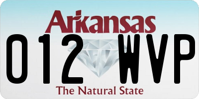 AR license plate 012WVP