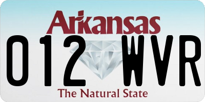 AR license plate 012WVR