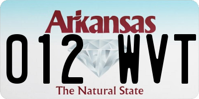 AR license plate 012WVT