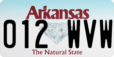 AR license plate 012WVW