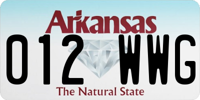 AR license plate 012WWG