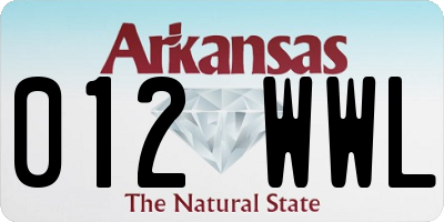 AR license plate 012WWL