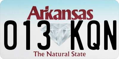 AR license plate 013KQN